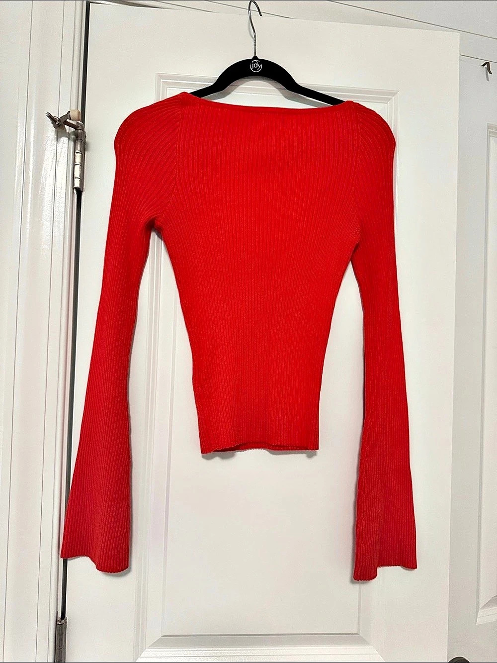 H&M Ribbed Scoop Neck Sweater Red Medium Like New - Picture 8 of 8